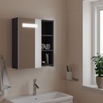 Casa si Gradina - Mobilier - Mobilier baie - Corpuri baie - Dulap cu oglinda de baie cu lumina LED, gri, 45x13x52 cm - Infinity.ro