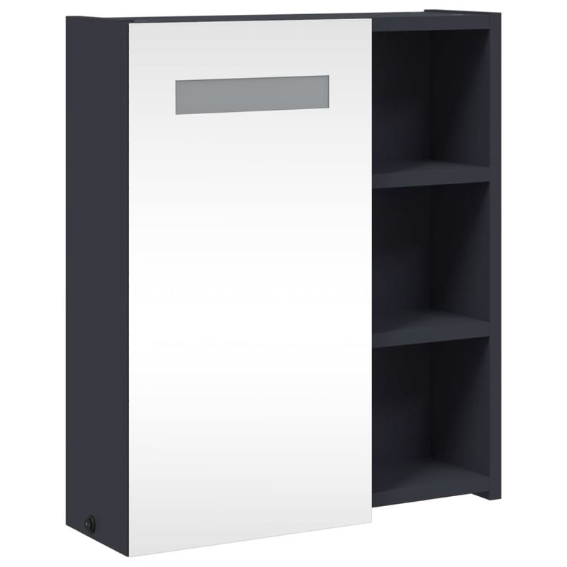 Casa si Gradina - Mobilier - Mobilier baie - Corpuri baie - Dulap cu oglinda de baie cu lumina LED, gri, 45x13x52 cm - Infinity.ro
