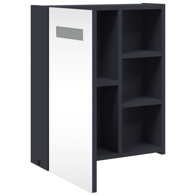 Casa si Gradina - Mobilier - Mobilier baie - Corpuri baie - Dulap cu oglinda de baie cu lumina LED, gri, 45x13x52 cm - Infinity.ro