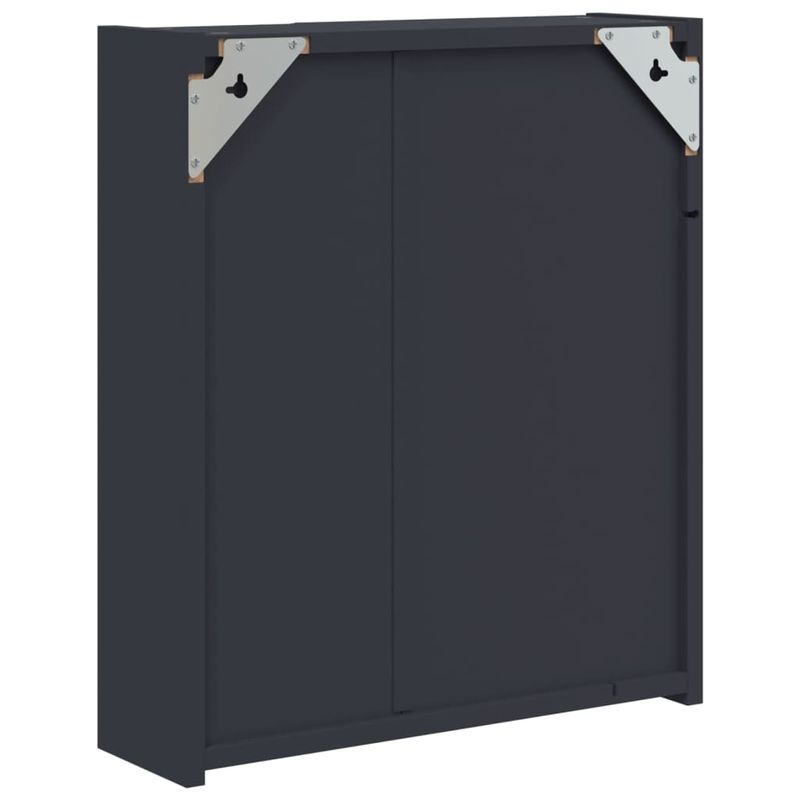 Casa si Gradina - Mobilier - Mobilier baie - Corpuri baie - Dulap cu oglinda de baie cu lumina LED, gri, 45x13x52 cm - Infinity.ro
