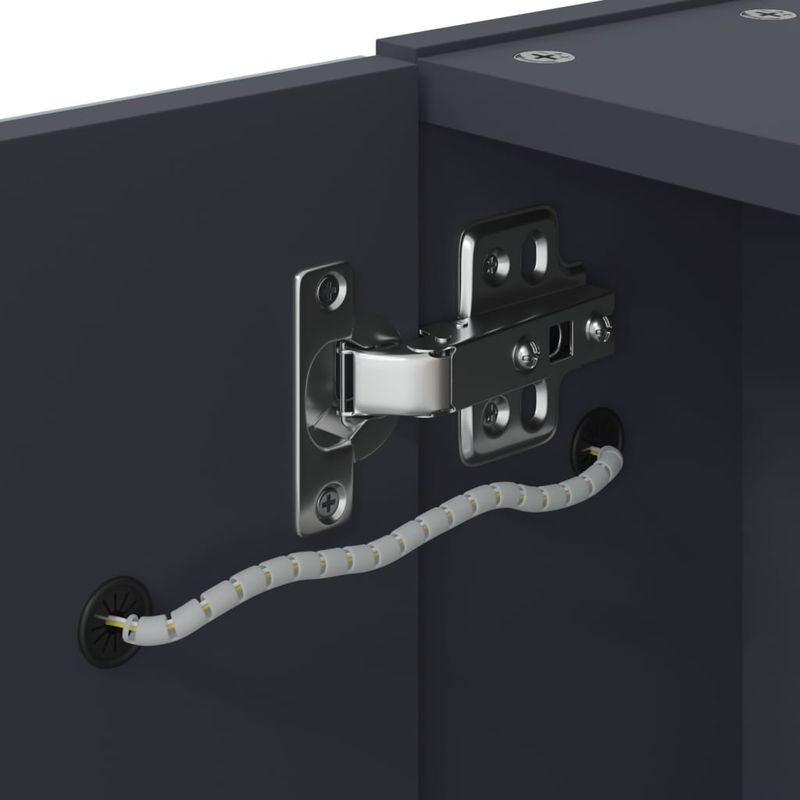 Casa si Gradina - Mobilier - Mobilier baie - Corpuri baie - Dulap cu oglinda de baie cu lumina LED, gri, 45x13x52 cm - Infinity.ro