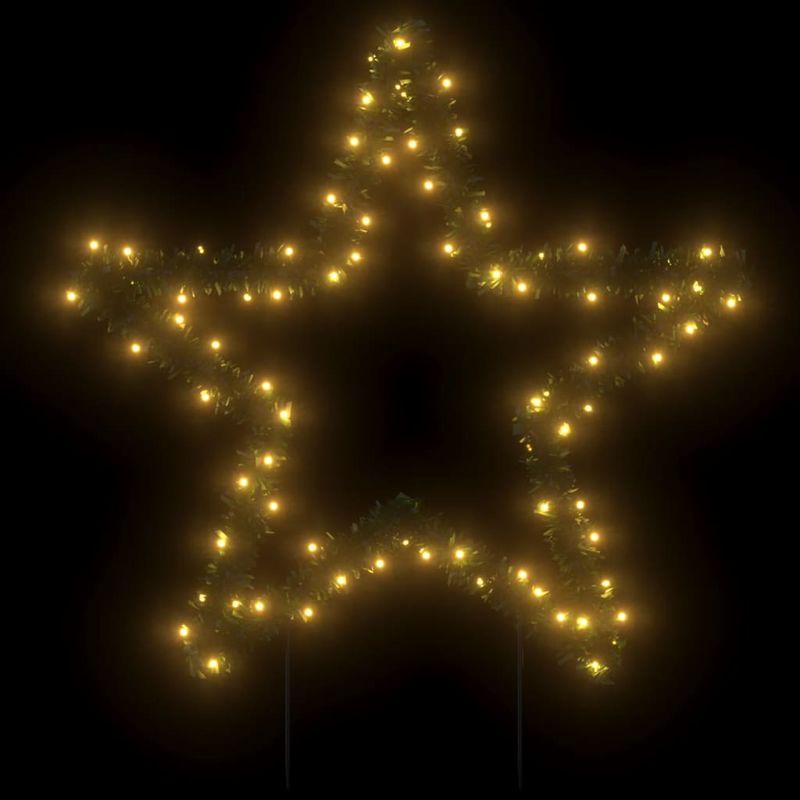 Casa si Gradina - Decoratiuni - Decoratiuni de sezon - Decoratiune stea cu lumini de Crăciun cu tarusi, 80 LED, 60 cm, model cu panglică - Infinity.ro