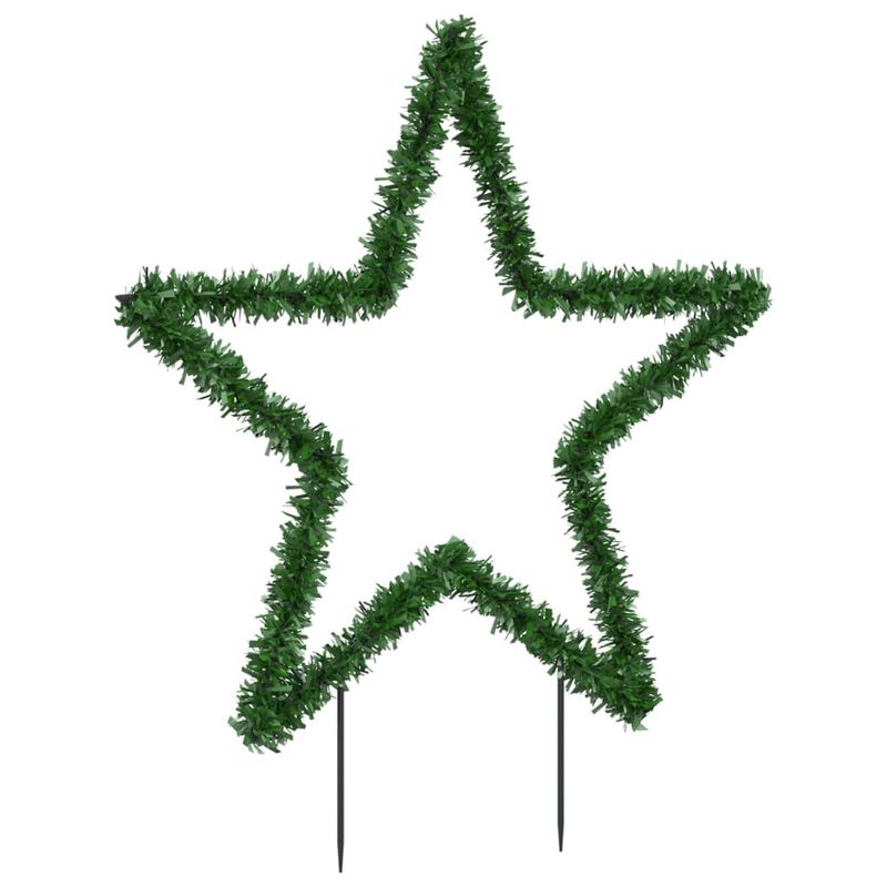 Casa si Gradina - Decoratiuni - Decoratiuni de sezon - Decoratiune stea cu lumini de Crăciun cu tarusi, 80 LED, 60 cm, model cu panglică - Infinity.ro