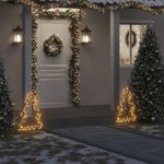 Casa si Gradina - Decoratiuni - Decoratiuni de sezon - Decoratiune brad cu lumini de Crăciun cu tarusi, 80 LED, 60 cm, model fără panglică - Infinity.ro