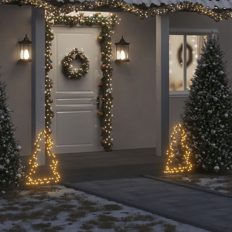 Casa si Gradina - Decoratiuni - Decoratiuni de sezon - Decoratiune brad cu lumini de Crăciun cu tarusi, 80 LED, 60 cm, model fără panglică - Infinity.ro