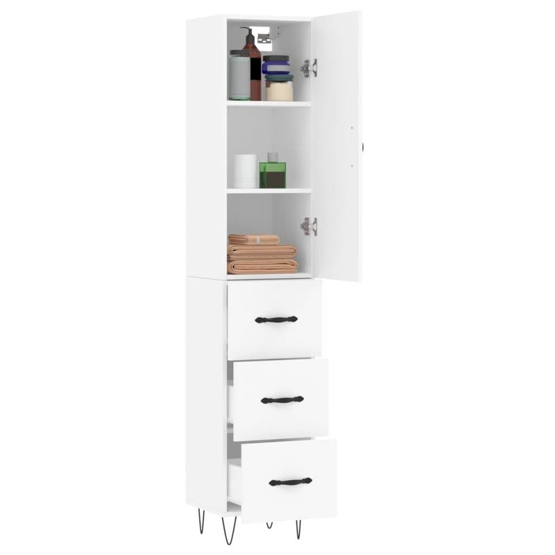 Casa si Gradina - Mobilier - Comode si corpuri - Comode - Dulap inalt, alb, 34,5x34x180 cm, lemn prelucrat - Infinity.ro