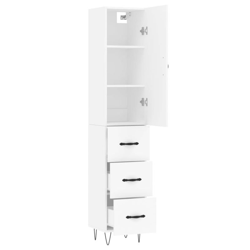 Casa si Gradina - Mobilier - Comode si corpuri - Comode - Dulap inalt, alb, 34,5x34x180 cm, lemn prelucrat - Infinity.ro