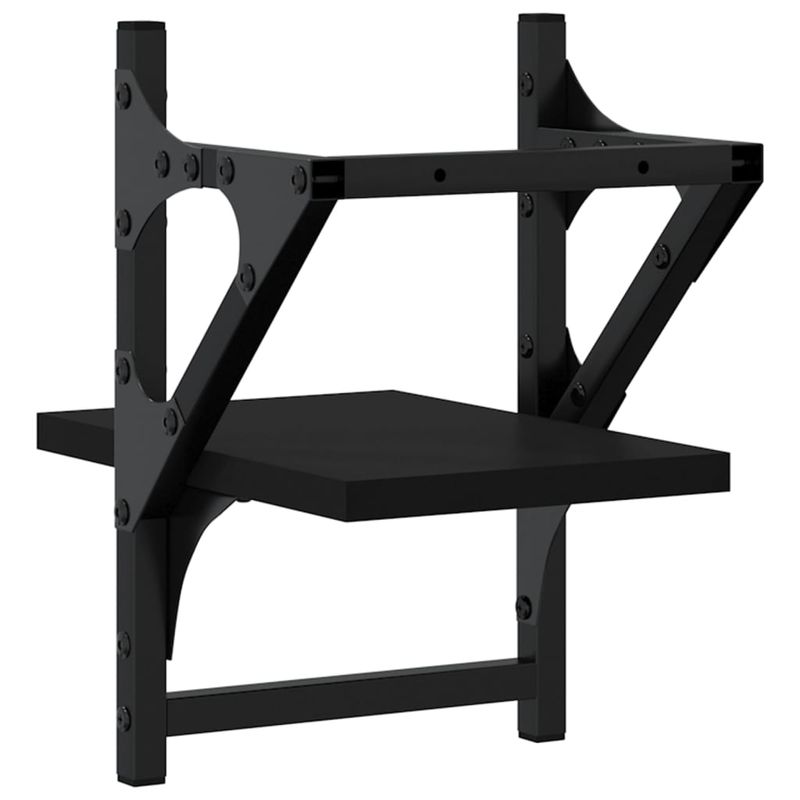 Casa si Gradina - Mobilier - Biblioteci si rafturi - Rafturi - Rafturi de perete cu bare, 2 buc, negru, 20x25x30 cm - Infinity.ro