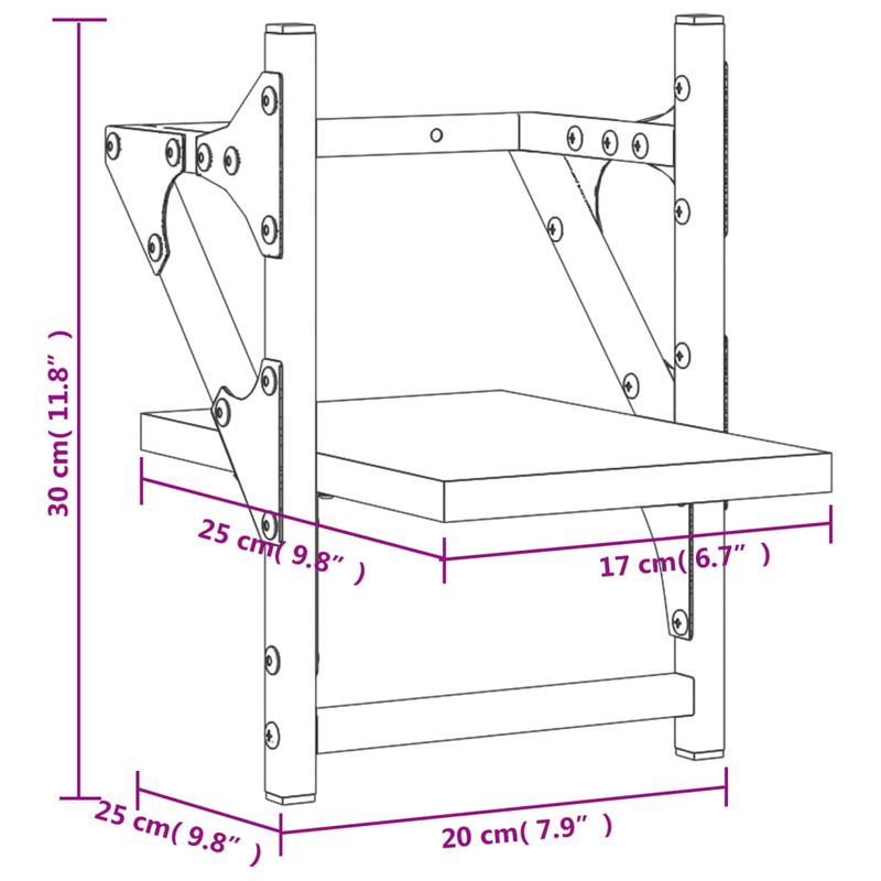 Casa si Gradina - Mobilier - Biblioteci si rafturi - Rafturi - Rafturi de perete cu bare, 2 buc, negru, 20x25x30 cm - Infinity.ro