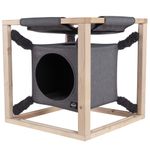 Petshop - Accesorii petshop - Culcusuri si custi - Culcusuri si saltele - Quapas  Pat pentru pisici cu hamac "Catcube", gri, 54x54x54 cm, M - Infinity.ro