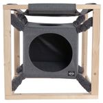 Petshop - Accesorii petshop - Culcusuri si custi - Culcusuri si saltele - Quapas  Pat pentru pisici cu hamac "Catcube", gri, 54x54x54 cm, M - Infinity.ro