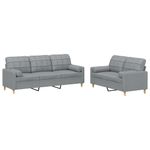 Casa si Gradina - Mobilier - Seturi de mobilier - Seturi living - Set de canapele cu perne, 2 piese, gri deschis, material textil - Infinity.ro