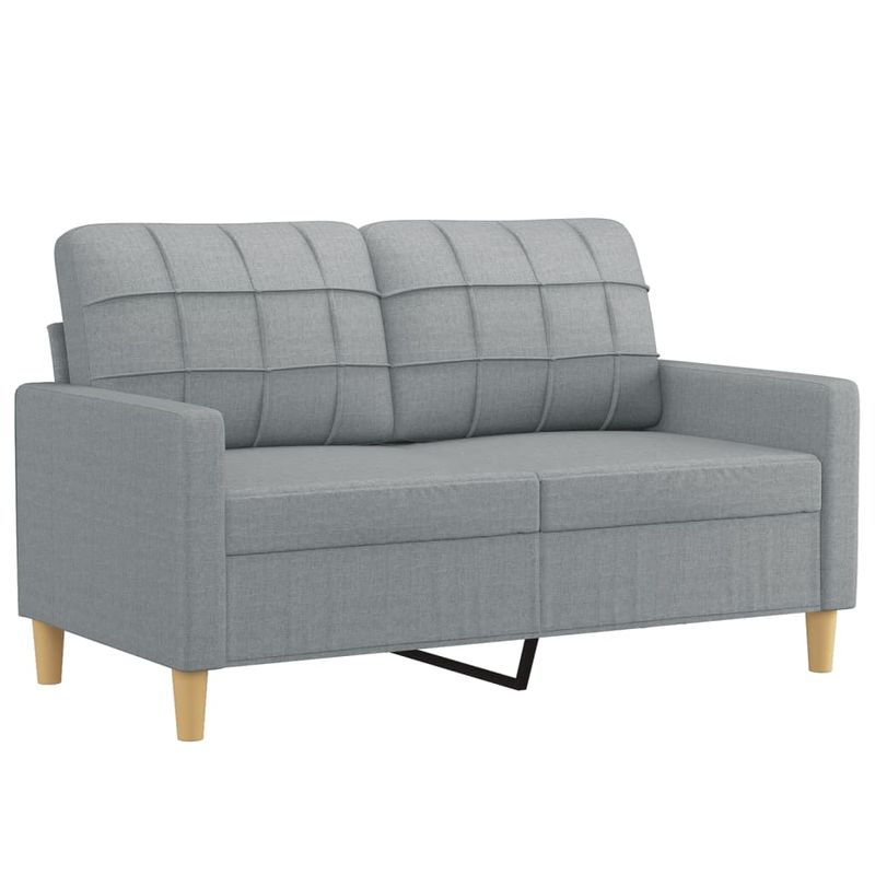 Casa si Gradina - Mobilier - Seturi de mobilier - Seturi living - Set de canapele cu perne, 2 piese, gri deschis, material textil - Infinity.ro