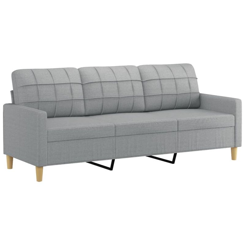 Casa si Gradina - Mobilier - Seturi de mobilier - Seturi living - Set de canapele cu perne, 2 piese, gri deschis, material textil - Infinity.ro
