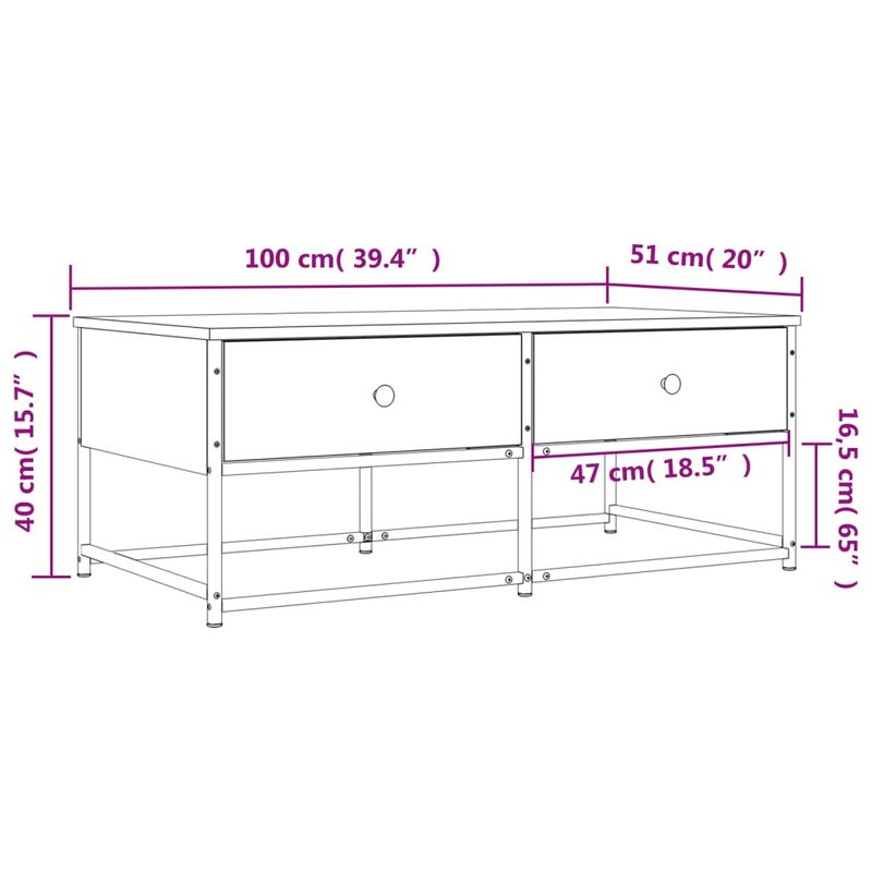 Casa si Gradina - Mobilier - Mese si birouri - Masute de cafea - Masuta de cafea, negru, 100x51x40 cm, lemn prelucrat - Infinity.ro