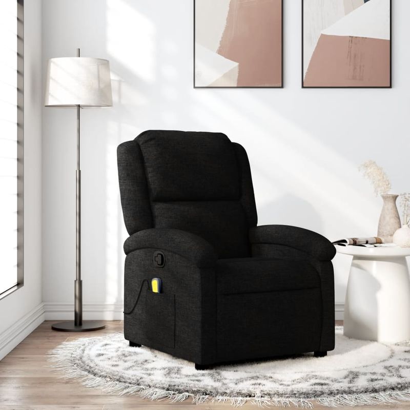 Ingrijire personala si Cosmetice - Sanatate si wellness - Articole wellness - Fotolii de masaj - Fotoliu de masaj rabatabil, negru, material textil - Infinity.ro