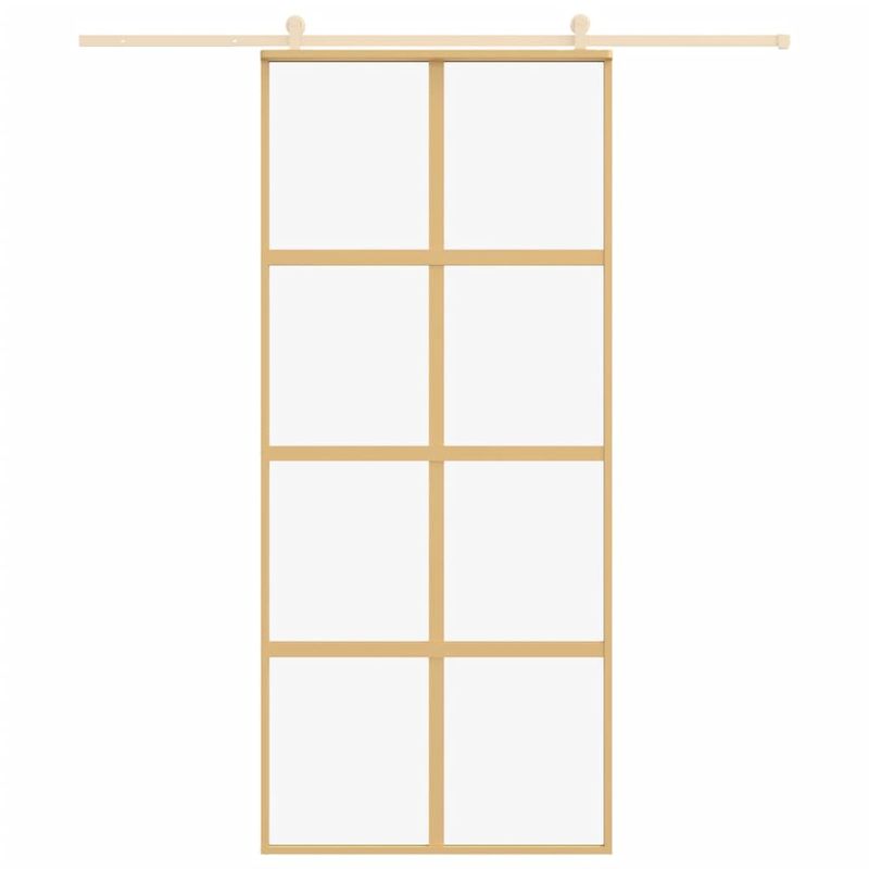 Casa si Gradina - Constructii - Usi interior, exterior si garaj - Usi interior - Usa glisanta, auriu, 90x205 cm, sticla ESG mata si aluminiu - Infinity.ro