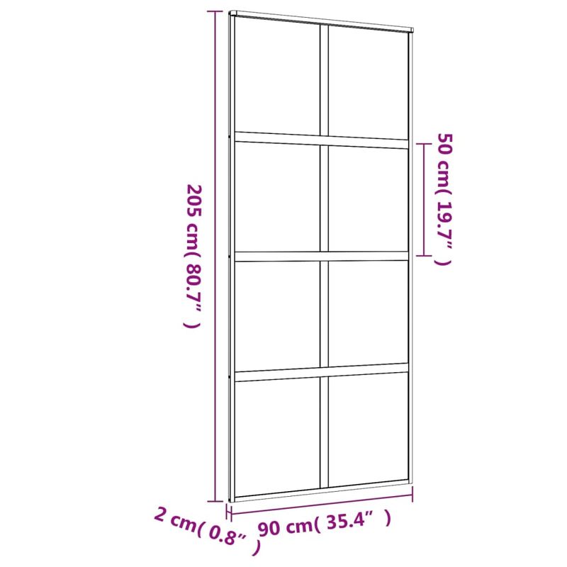 Casa si Gradina - Constructii - Usi interior, exterior si garaj - Usi interior - Usa glisanta, auriu, 90x205 cm, sticla ESG mata si aluminiu - Infinity.ro