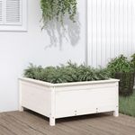 Casa si Gradina - Gradinarit si plante - Plante si ghivece - Ghivece si suporturi - Jardiniera de gradina, alb, 82,5x82,5x39 cm, lemn masiv de pin - Infinity.ro