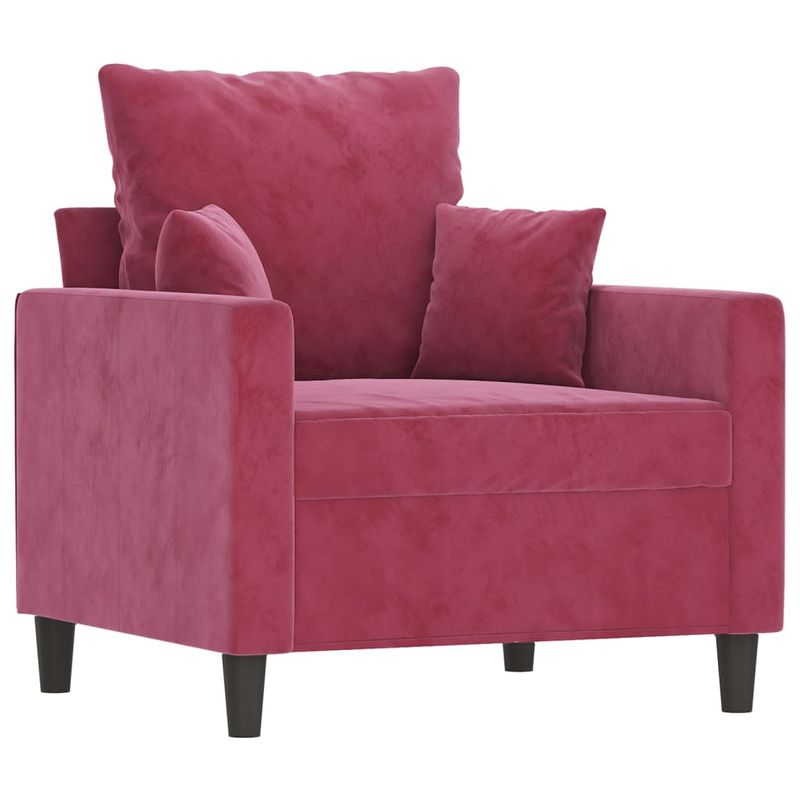 Casa si Gradina - Mobilier - Seturi de mobilier - Seturi living - Set canapea cu perne, 3 piese, rosu vin, catifea - Infinity.ro