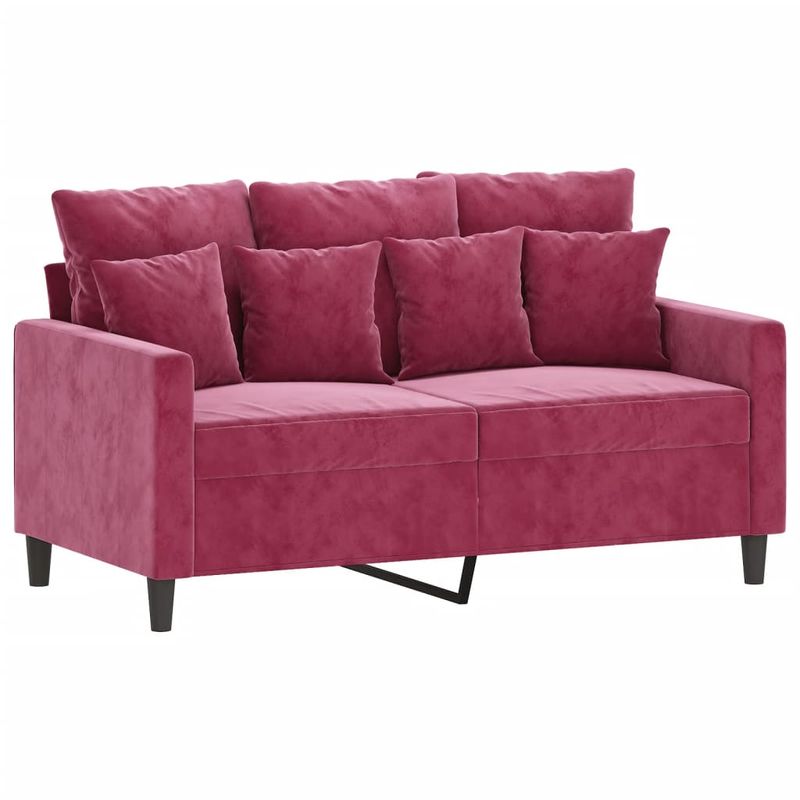 Casa si Gradina - Mobilier - Seturi de mobilier - Seturi living - Set canapea cu perne, 3 piese, rosu vin, catifea - Infinity.ro