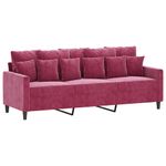 Casa si Gradina - Mobilier - Seturi de mobilier - Seturi living - Set canapea cu perne, 3 piese, rosu vin, catifea - Infinity.ro