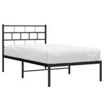 Casa si Gradina - Mobilier - Paturi si accesorii - Paturi - Cadru pat metalic cu tablie, negru, 90x200 cm - Infinity.ro