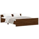 Casa si Gradina - Mobilier - Paturi si accesorii - Paturi - Cadru de pat cu tablie la cap/picioare, stejar maro, 160x200 cm - Infinity.ro