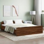 Casa si Gradina - Mobilier - Paturi si accesorii - Paturi - Cadru de pat cu tablie la cap/picioare, stejar maro, 160x200 cm - Infinity.ro
