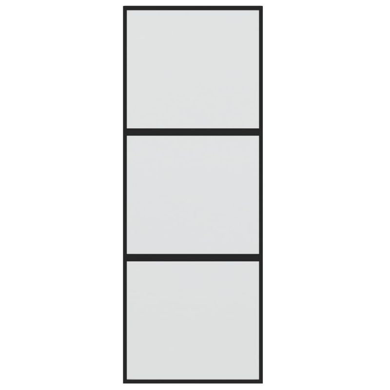 Casa si Gradina - Constructii - Usi interior, exterior si garaj - Usi garaj - Usa glisanta, negru, 76x205 cm, sticla securizata si aluminiu - Infinity.ro