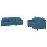 Casa si Gradina - Mobilier - Seturi de mobilier - Seturi living - Set de canapele cu perne, 2 piese, albastru, catifea - Infinity.ro