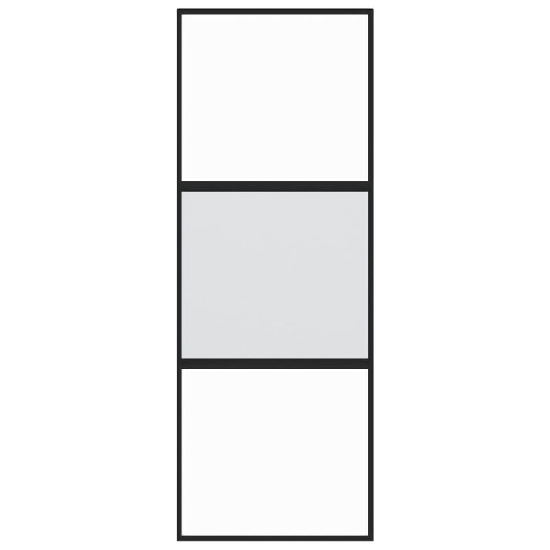 Casa si Gradina - Constructii - Usi interior, exterior si garaj - Usi garaj - Usa glisanta, negru, 76x205 cm, sticla securizata si aluminiu - Infinity.ro