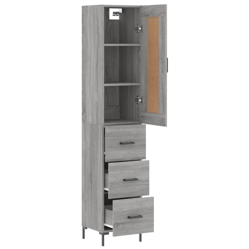 Casa si Gradina - Mobilier - Comode si corpuri - Comode - Dulap inalt, gri sonoma, 34,5x34x180 cm, lemn prelucrat - Infinity.ro