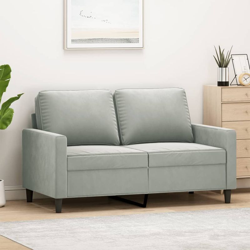 Casa si Gradina - Mobilier - Canapele si coltare - Canapele - Canapea cu 2 locuri, gri deschis, 120 cm, catifea - Infinity.ro