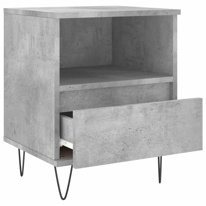 Casa si Gradina - Mobilier - Comode si corpuri - Noptiere - Noptiera, gri beton, 40x35x50 cm, lemn compozit - Infinity.ro