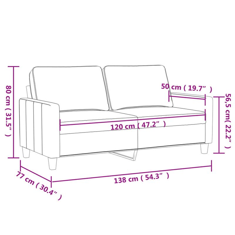 Casa si Gradina - Mobilier - Canapele si coltare - Canapele - Canapea cu 2 locuri, gri deschis, 120 cm, catifea - Infinity.ro
