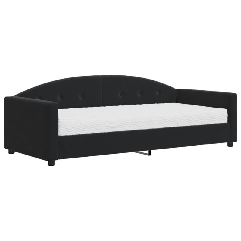 Casa si Gradina - Mobilier - Paturi si accesorii - Paturi - Pat de zi cu saltea, negru, 90x200 cm, catifea - Infinity.ro