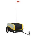 Sport si Outdoor - Ciclism - Accesorii pentru biciclete - Remorci biciclete - Remorca pentru biciclete, negru și galben, 30 kg, fier, mărime 122x52.5x42.5 cm - Infinity.ro
