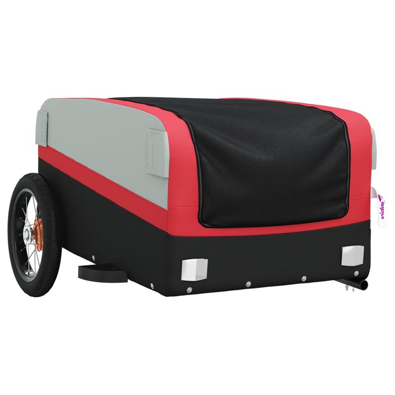 Sport si Outdoor - Ciclism - Accesorii pentru biciclete - Remorci biciclete - Remorca pentru biciclete, negru și rosu, 30 kg, fier, mărime 122x52.5x42.5 cm - Infinity.ro