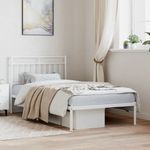Casa si Gradina - Mobilier - Paturi si accesorii - Paturi - Cadru de pat metalic cu tablie, alb, 100x190 cm - Infinity.ro