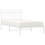 Casa si Gradina - Mobilier - Paturi si accesorii - Paturi - Cadru de pat metalic cu tablie, alb, 100x190 cm - Infinity.ro