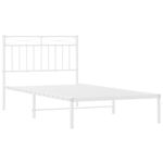 Casa si Gradina - Mobilier - Paturi si accesorii - Paturi - Cadru de pat metalic cu tablie, alb, 100x190 cm - Infinity.ro