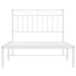 Casa si Gradina - Mobilier - Paturi si accesorii - Paturi - Cadru de pat metalic cu tablie, alb, 100x190 cm - Infinity.ro
