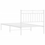 Casa si Gradina - Mobilier - Paturi si accesorii - Paturi - Cadru de pat metalic cu tablie, alb, 100x190 cm - Infinity.ro