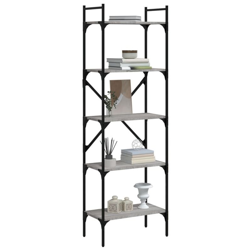 Casa si Gradina - Mobilier - Biblioteci si rafturi - Biblioteci - Biblioteca cu 5 niveluri gri sonoma 56x31,5x174cm lemn compozit - Infinity.ro