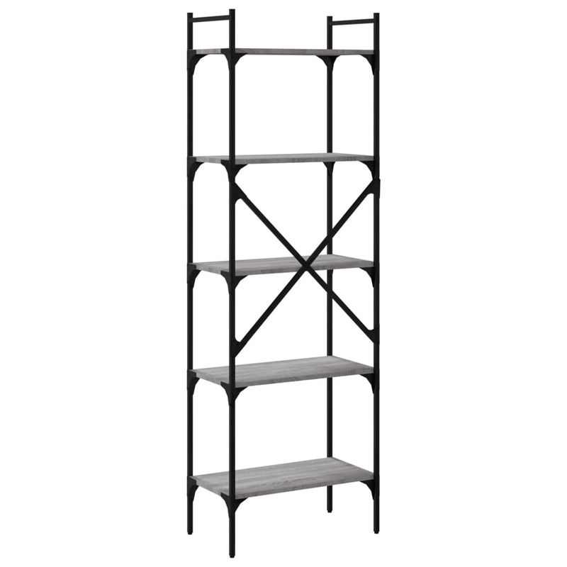 Casa si Gradina - Mobilier - Biblioteci si rafturi - Biblioteci - Biblioteca cu 5 niveluri gri sonoma 56x31,5x174cm lemn compozit - Infinity.ro