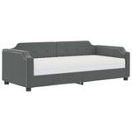 Casa si Gradina - Mobilier - Paturi si accesorii - Paturi - Pat de zi cu saltea, gri inchis, 100x200 cm, textil - Infinity.ro