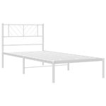 Casa si Gradina - Mobilier - Paturi si accesorii - Paturi - Cadru pat metalic cu tablie, alb, 90x200 cm - Infinity.ro
