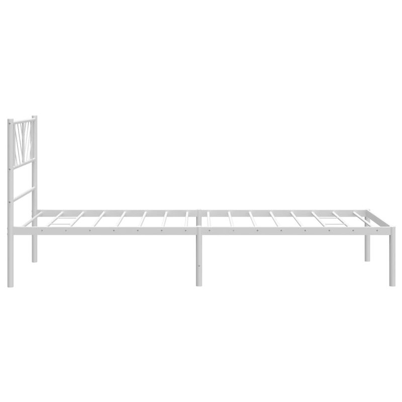 Casa si Gradina - Mobilier - Paturi si accesorii - Paturi - Cadru pat metalic cu tablie, alb, 90x200 cm - Infinity.ro