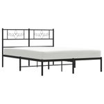Casa si Gradina - Mobilier - Paturi si accesorii - Paturi - Cadru de pat metalic cu tablie, negru, 140x190 cm - Infinity.ro